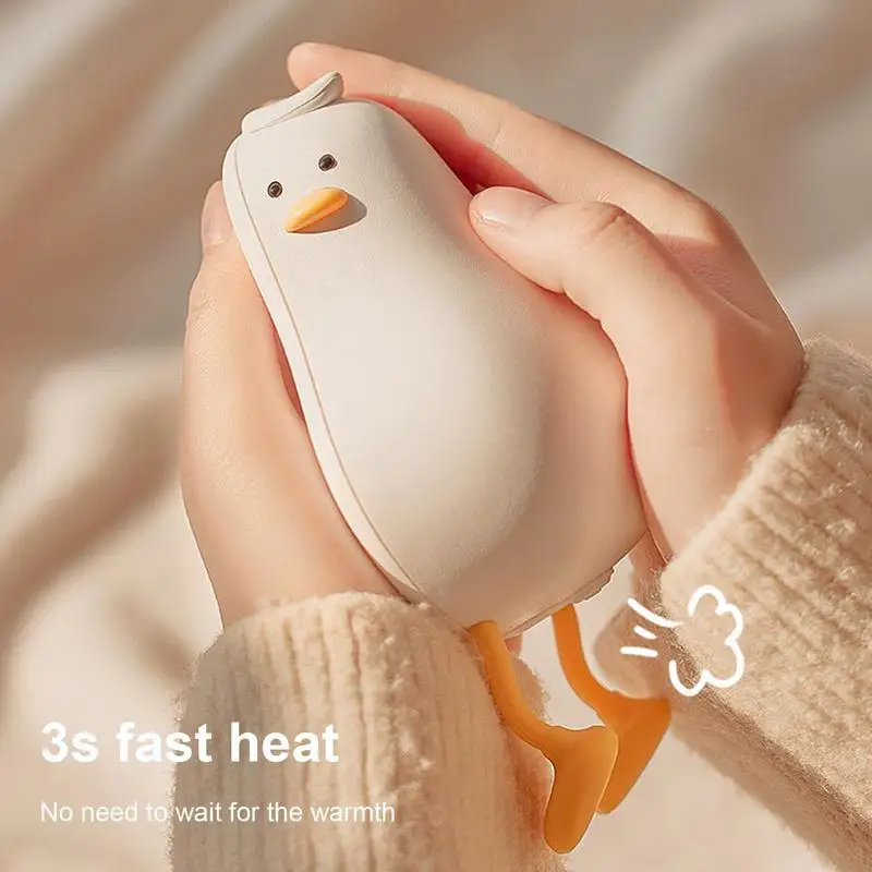 Hand Warmer Cute Duck Shape 4000mAh Rechargeable Warmer Power Bank Electric Portable Pocket Heater Indoor Out Door