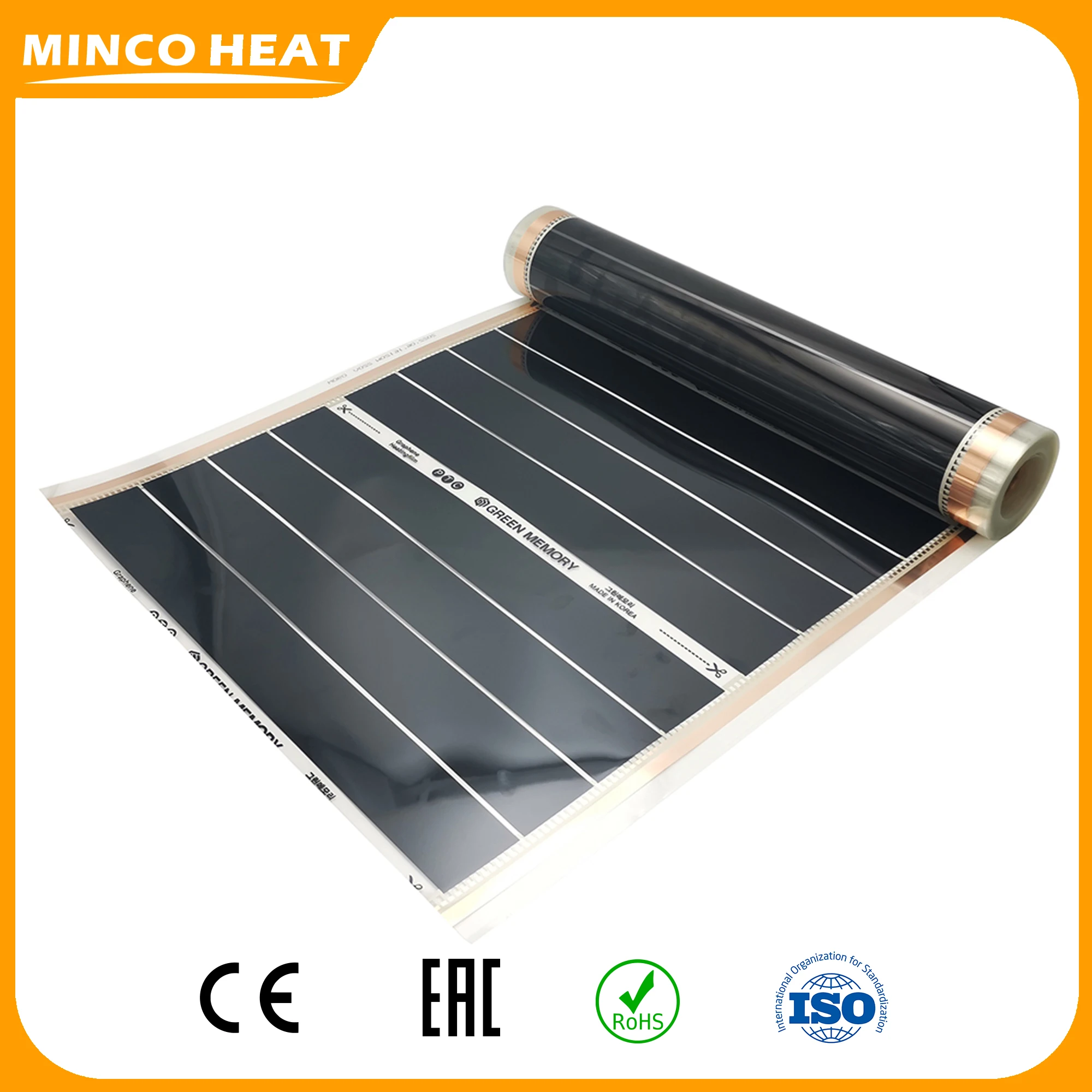 

Minco Heat Electric Floor Warming Mat 50cm Width 240w/m2 New PTC Self Regulating Underfloor Warm Floor Carbon Heating Film