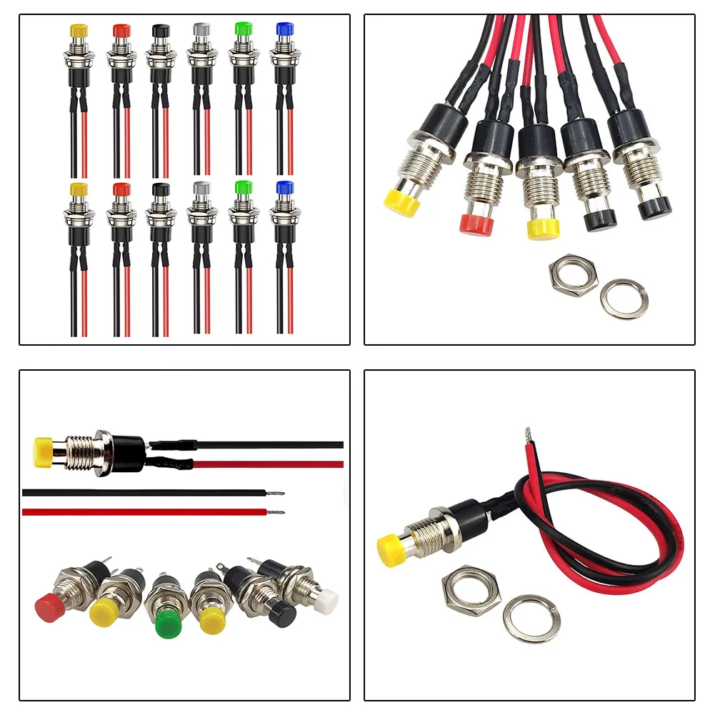 Electronic Control for Push Button SPST ON 7mm Push Button Vibrant Color Assortment Temporary Contact Operation
