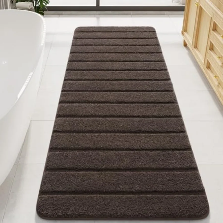 

Long Bathroom Rugs Runner Large Bath Rug Non Slip Washable Absorbent Microfiber Bath Mat Luxury Soft Cozy Bathroom Runner Rug f
