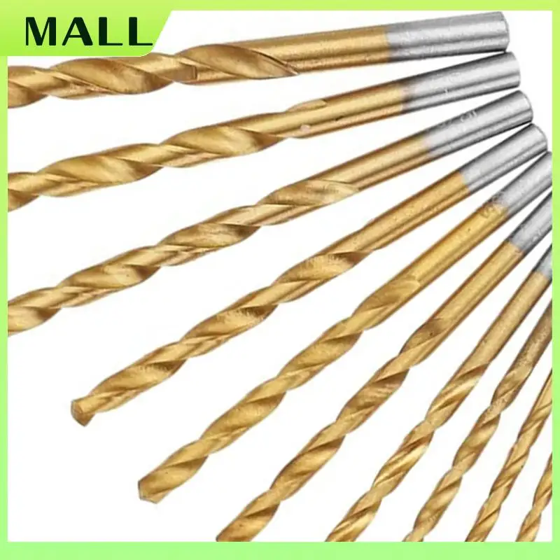 MALL 13 szt. 1,5-6,5 mm zestaw wierteł krętych z chwytem okrągłym, powlekane tytanem, bit HSS, narzędzia do obróbki drewna i metalu
