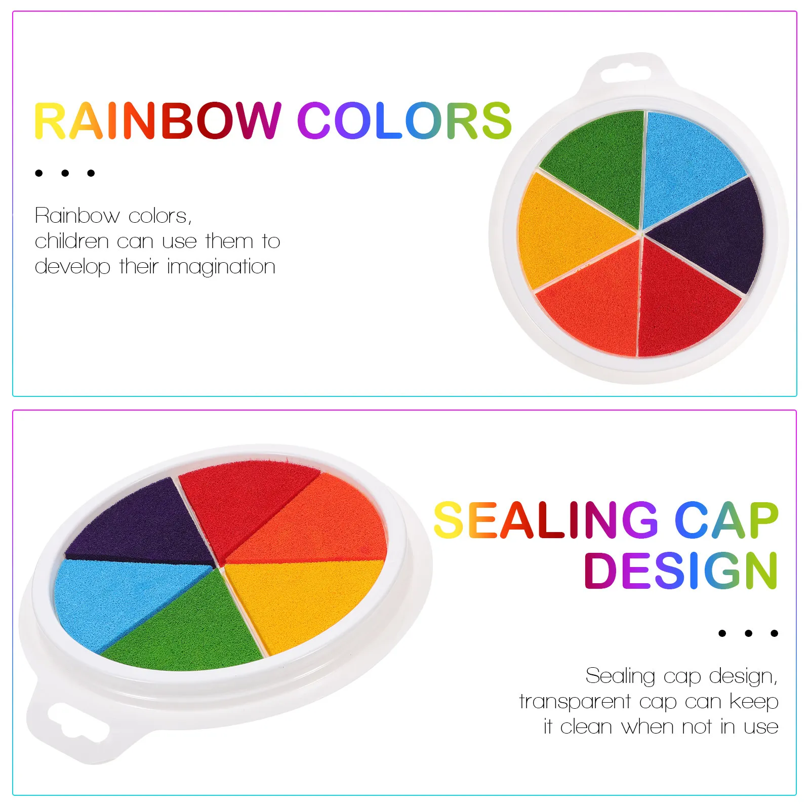 Creatieve kinderinktstempel voor vingerafdrukken, handkunst, afwasbaar, niet-toxisch, stempels, doe-het-zelf tekenen, rond kinderspeelgoed, leuk cadeau