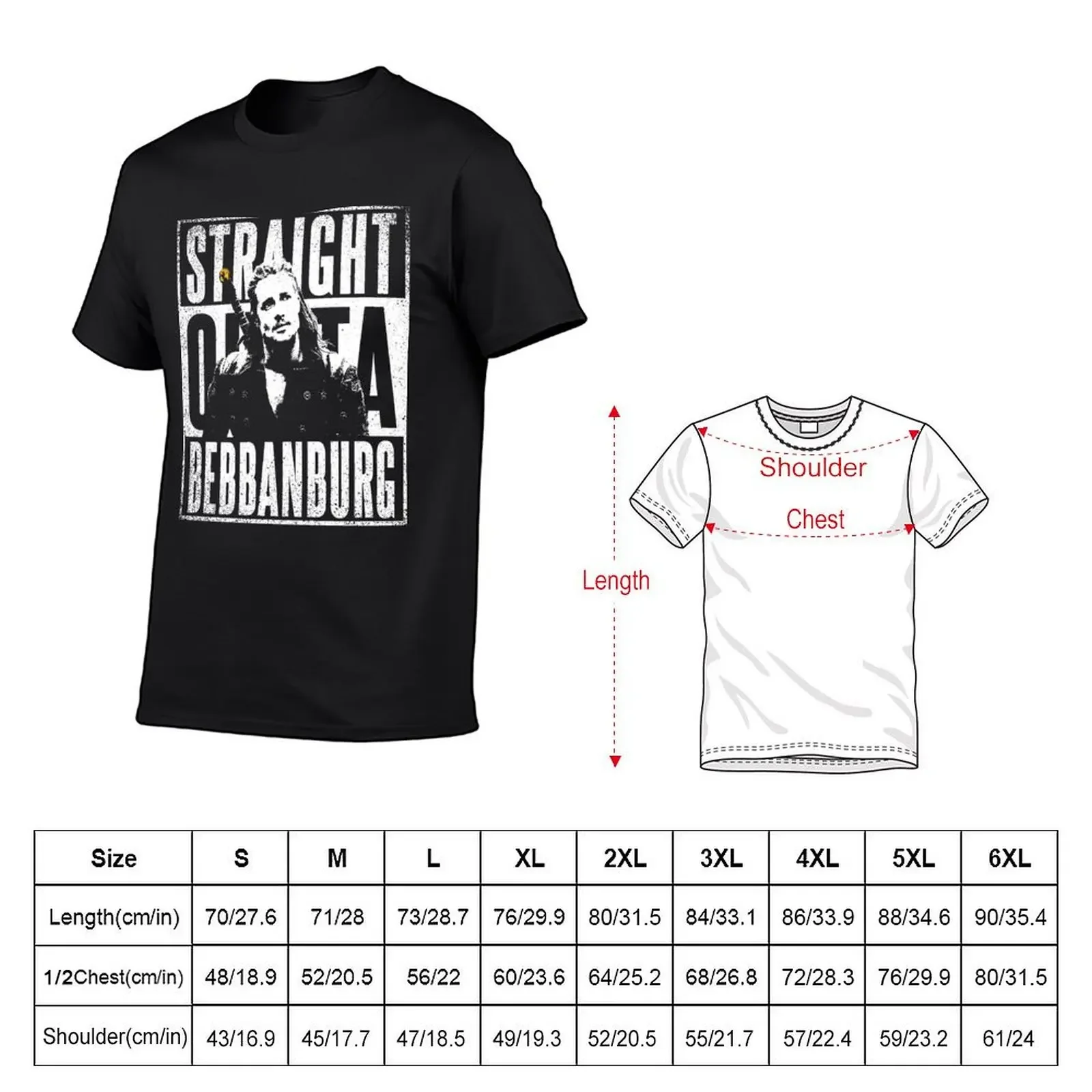 Straight Outta Bebbanburg T-shirt hippie clothes sublime oversizeds Men's cotton t-shirt