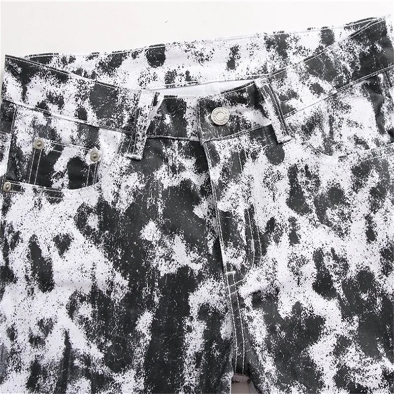 EH·MD® 3D Digital Camouflage Jeans Men's Cotton Soft Small Straight High Street Personalized Slim Fit Pants Motorcycle 2023 New