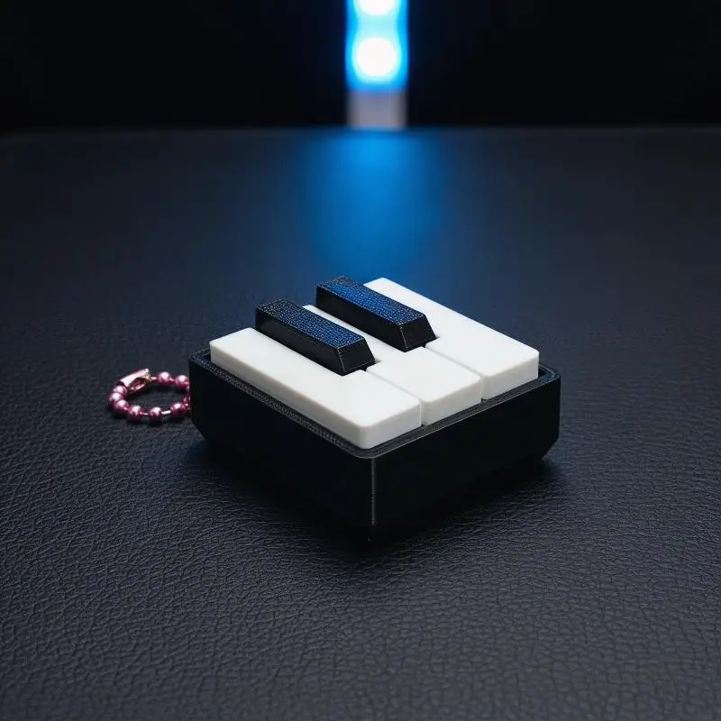 Mini Piano Keyboard Fidget Clicker Toy Lightweight Portable Keyring Satisfying Tactile for Kids Party Favor Stress Relief