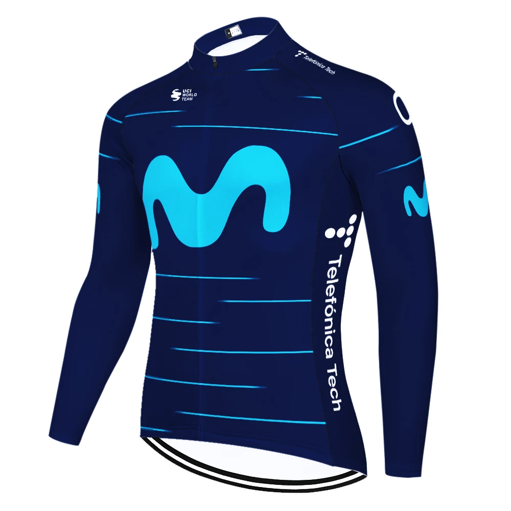 2023 cycling movistar Long Sleeve summer spring cycling Jersey Bike Bicycle Shirt cycling clothing MEN quick dry cycling wear