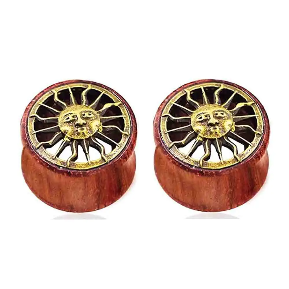 1 Paar Ohrmessgeräte Holz Acryl Ohrtunnel Plugs Piercing Schmuck Ohrpiercing Bahren Expander Plugs und Tunnel 8–20 mm – Detail 10