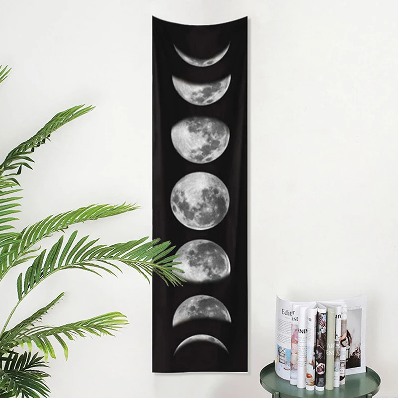 Psychedelic Moon Phase Tapestry Wall Hanging Moon Phase Wall Hanging Tapestry, For Living Room Bedroom, Decor Aesthetic Tapestry