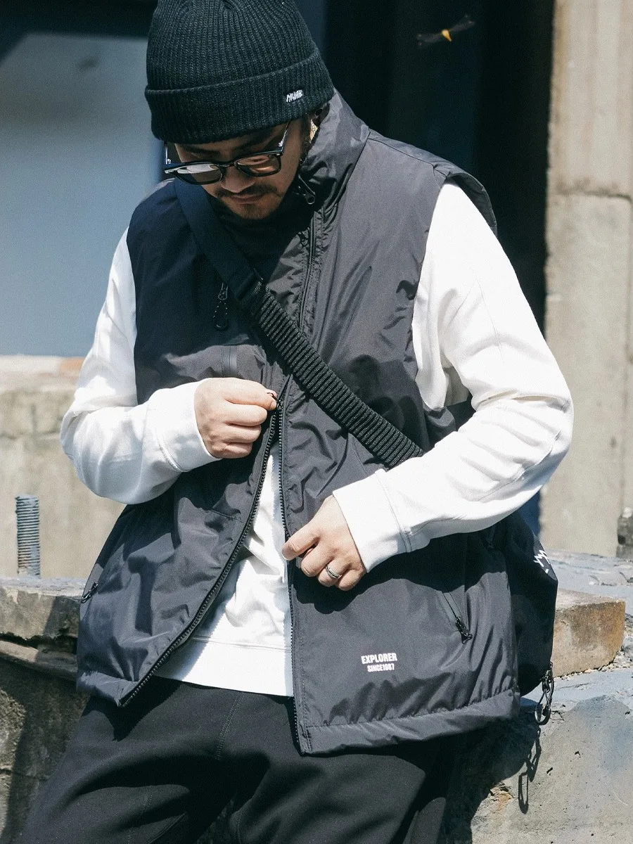 

Американская повседневная рабочая одежда, жилет, мужской зимний модный универсальный теплый свободный жилет с скользящим наконечником Jaet Youth 2) Sle