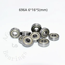 베어링 크롬 스틸 금속 밀봉 고속 기계 장비 부품, 696AZZ, 10 개, 6*16*5mm