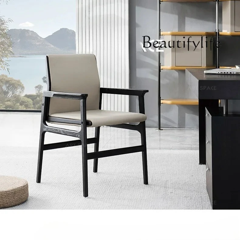 

Muebles para hogar, итальянский кожаный обеденный стул в стиле ретро, комбинированный современный минималистичный стул для одного дома, гостиной, кабинета