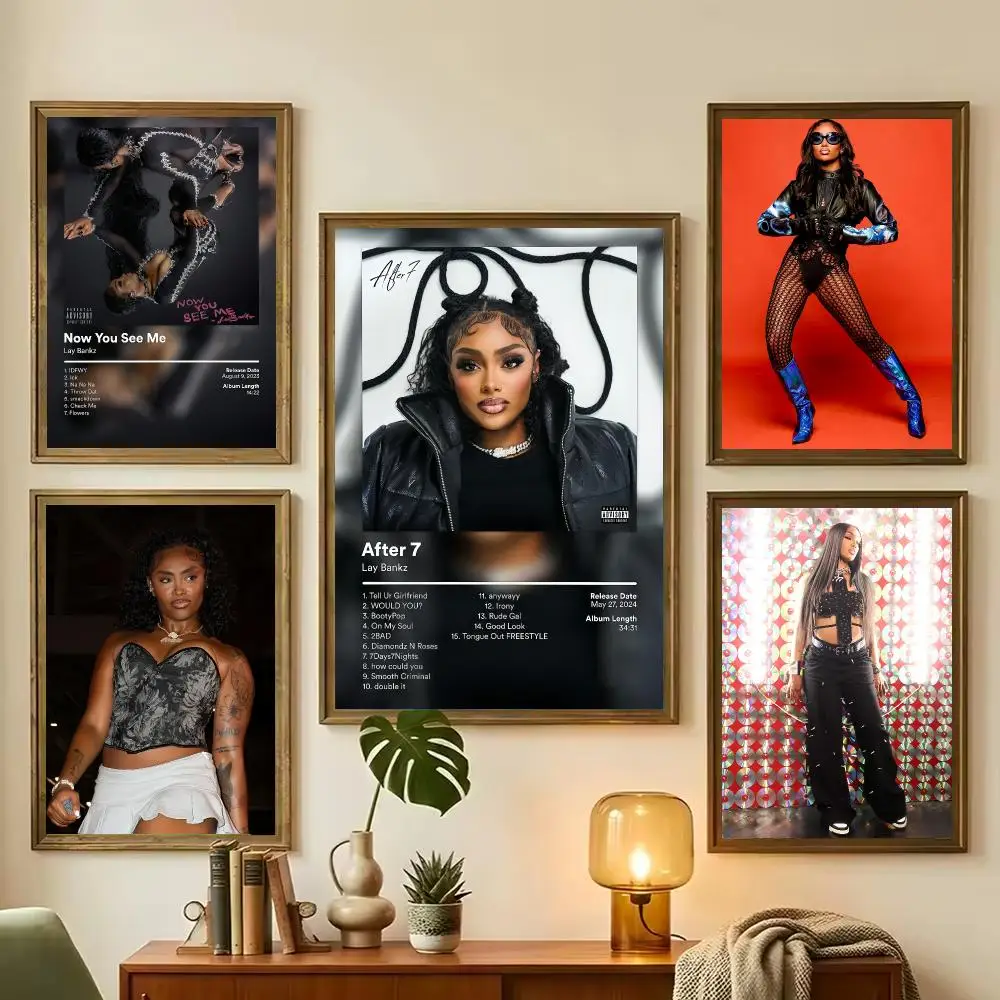 Singer Lay Bankz Album Painting Calligraphy Stylish Canvas Poster Wall Art for Living Room Bedroom Office Home Decor