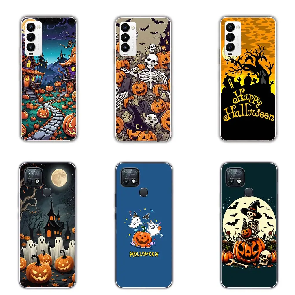 Little Ghost With H-Halloweens Pumpkin Cover Phone Case for Motorola Moto G04 G71 G73 G32 G34 G52 G8 G7 G9 G24 Power Plus E14