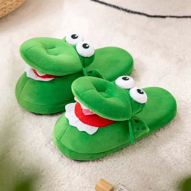 

Cartoon Crocodile Cotton Slippers Moving Funny Walking with Open Mouth and Dancing Warm Comfortable Christmas Gift Kids Girl Boy
