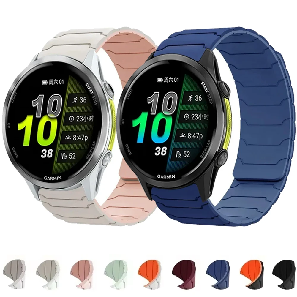 22mm 20mm Silicone Strap for Garmin Active 6 5/Move Trend/Venu 3 Magnetic Wristband for Garmin Forerunner 165 55 570 970 965 265