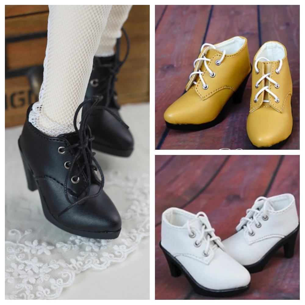 

1/3 1/4 women's girl SD AOD DOD BJD MSD Dollfie Synthetic Shoes black white yellow shoes YG344