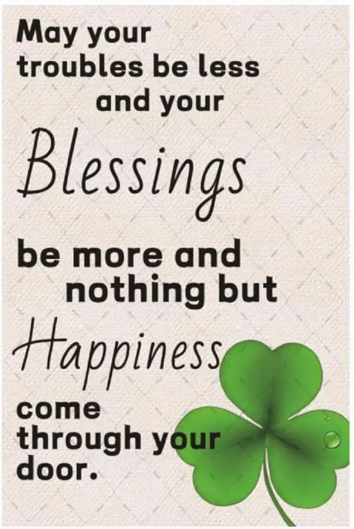 EMOHAT Irish Blessing Metal Tin Sign May Your Troubles Be Less Gift St. Patrick's Day Blessing Irish Poster Wall Art Decorat