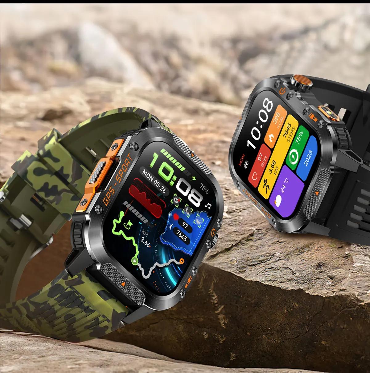 

Wonlex GPS Смарт-часы Bluetooth Вызов Военный компас Фонарик Смарт-часы Мужчины Спорт на открытом воздухе IP68 Водонепроницаемые часы для мужчин