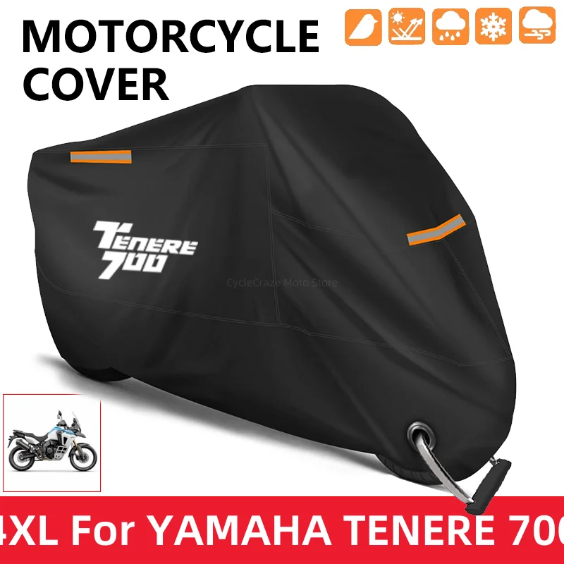 Motorcycle Cover Waterproof Outdoor Scooter UV Protector Dust Rain Cover For YAMAHA TENERE 700 Tenere700 XTZ 700 T700 2020 2021