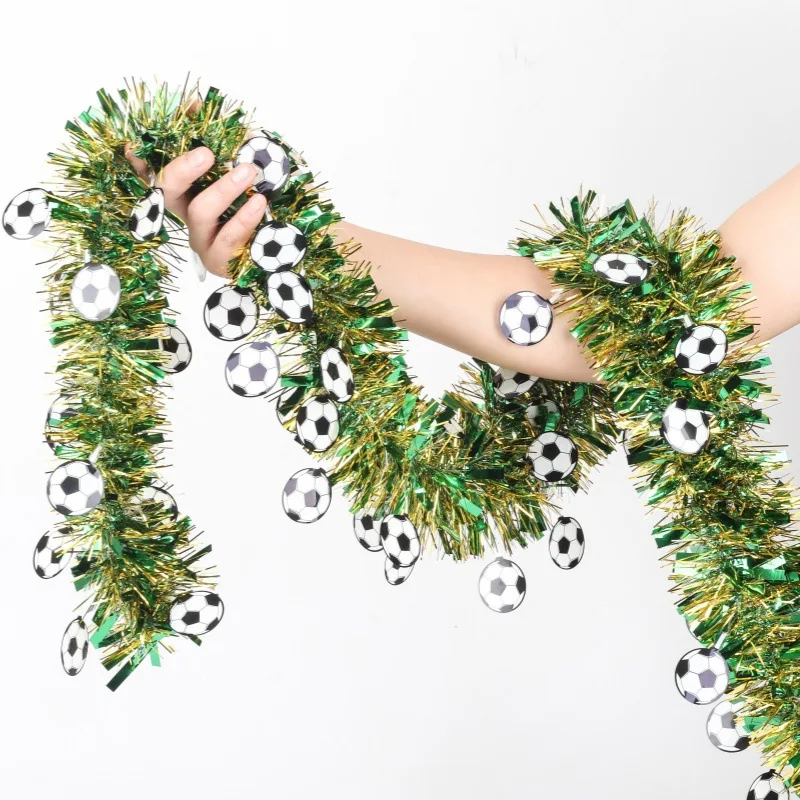 

200cm Soccer Fan Crepe Streamer Gold Green Football Field Decor for 2026 Party Stadium Banner