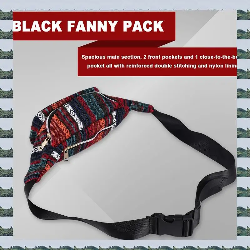 

ABQR Women Ethnic Fanny Pack Retro Vintage Bum Bags Travel Hiking Waist Belt Purse Fanny Pack For Women Waist Bag