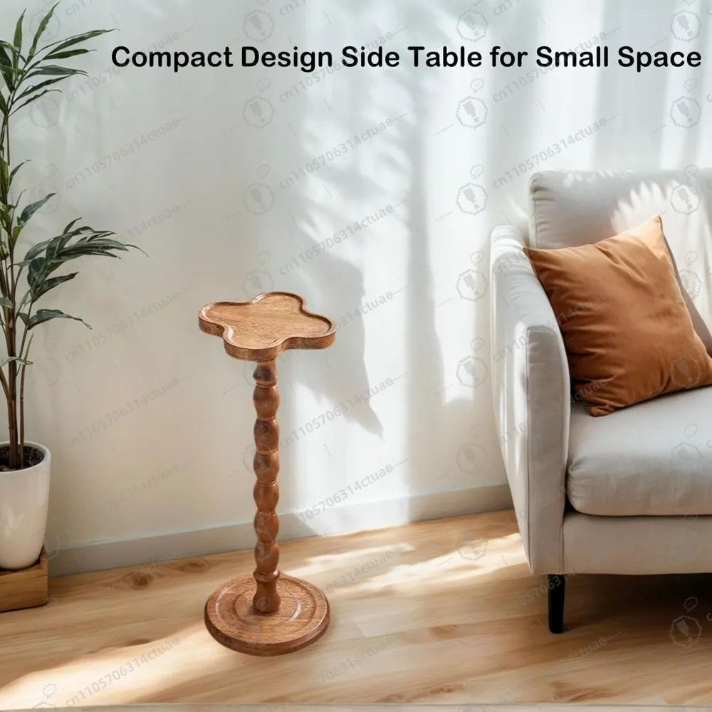 

24' round Pedestal Drink Table with Solid Wood Base Easy Assembly for Bedroom Home Furniture Decor