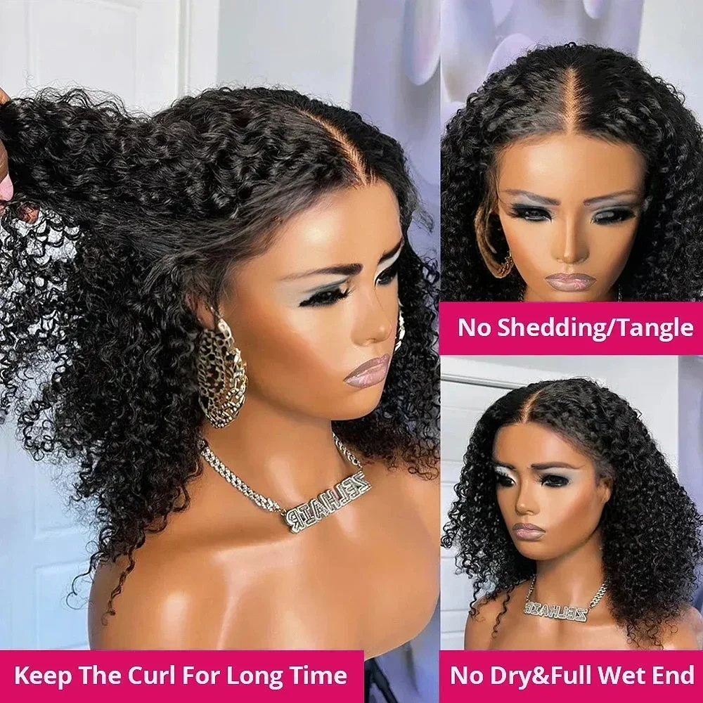 Wear And Go Water Wave Bob Lace Wig For Women Curly 6x4 Glueless Human Hair Wig 4x4 Ready To Go Human Hair Wigs Pre-Cut Lace Wig