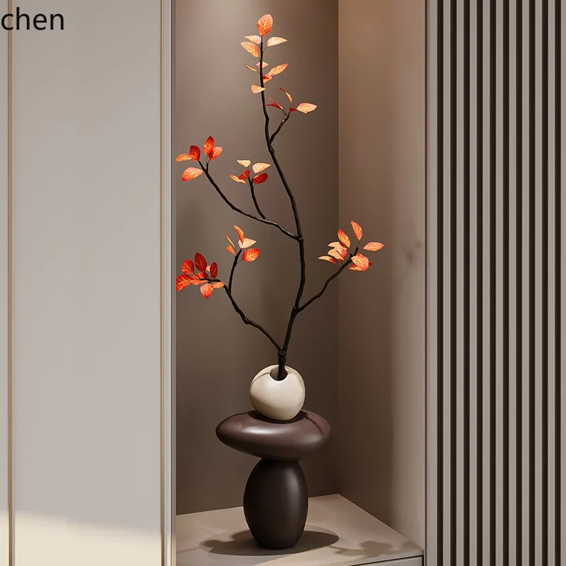 

LXC entrance entrance niche simulation green plant vase ornament flower arrangement living room TV cabinet decoration