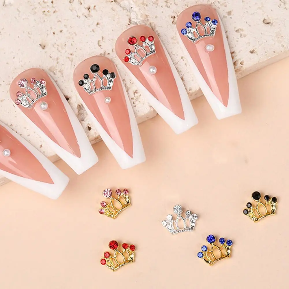 Rhinestone Nail Art Accessories Rhinestone Nail Art Charms Golden Crown Jewelry for Manicure Craft 10pcs Nails for Friends