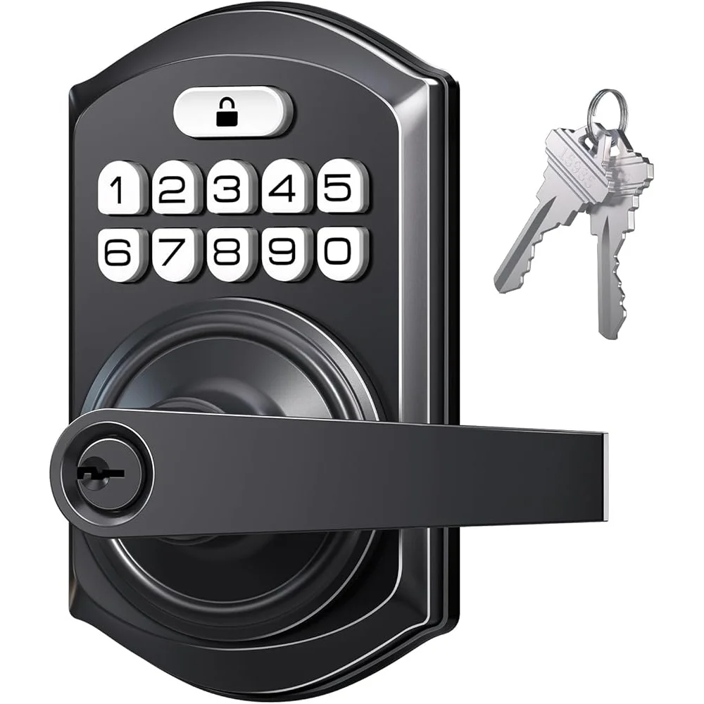 Keyless Entry Door Lock Electronic Deadbolt Keypad with Anti-Peeping Auto Lock Passage Mode 20 User Codes Weather Resistant