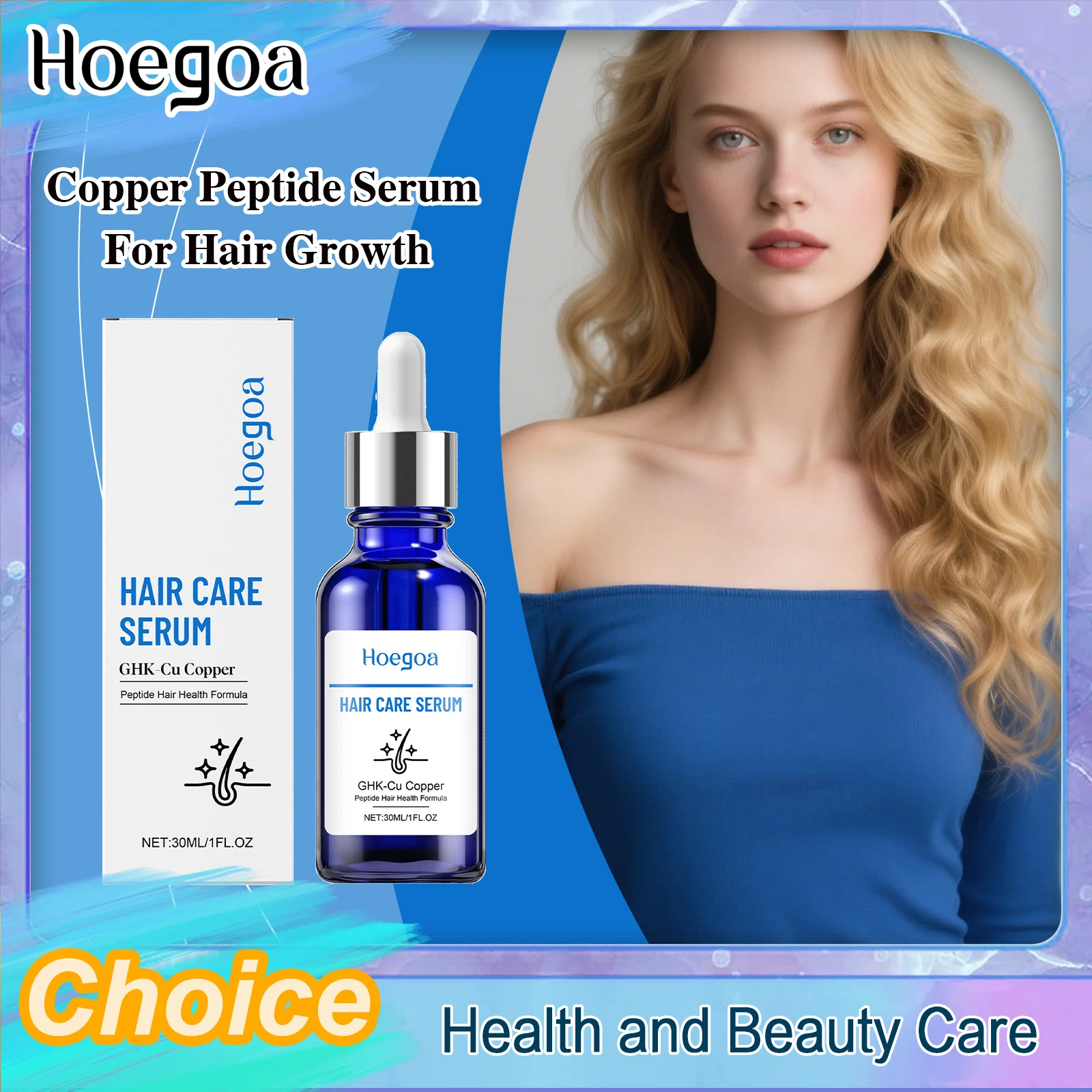 Advanced Copper Peptide Serum For Hair Growth Advanced Regrowth Hair Serum Non-Greasy Scalp Care Thicker Fuller Hair Anti Loss