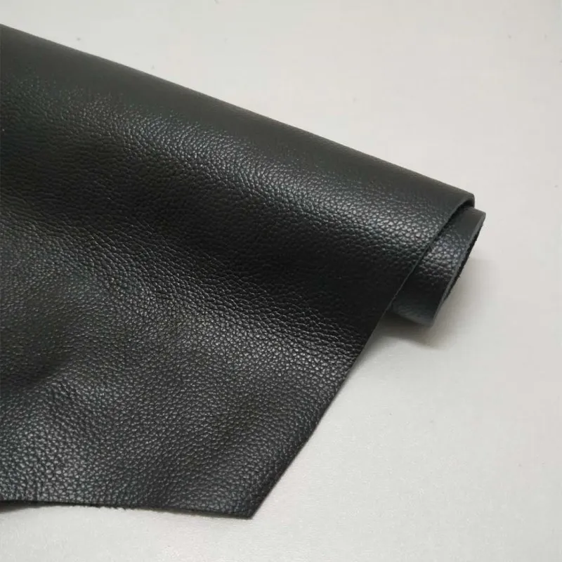 

Lychee Pattern Grain Black Soft Upholstery Cowhide Genuine Leather Hide Large Cow Skin DIY Handwork for Shoes Belts Keychain Etc