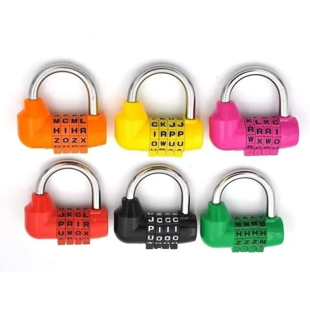 1 個ハイグレードセキュリティ南京錠 4 ダイヤル桁文字組み合わせ旅行セキュリティコードロック日記パスワード南京錠