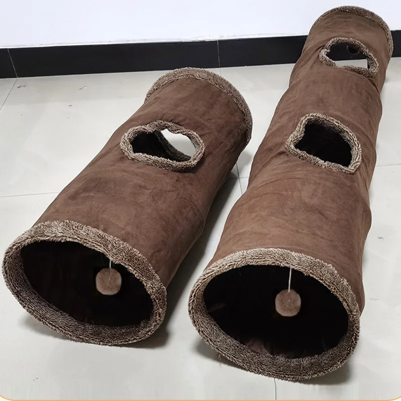 

Leather pet cat tunnel, four season universal cat bed, foldable and stress relieving cat toy, cat integrated tunnel