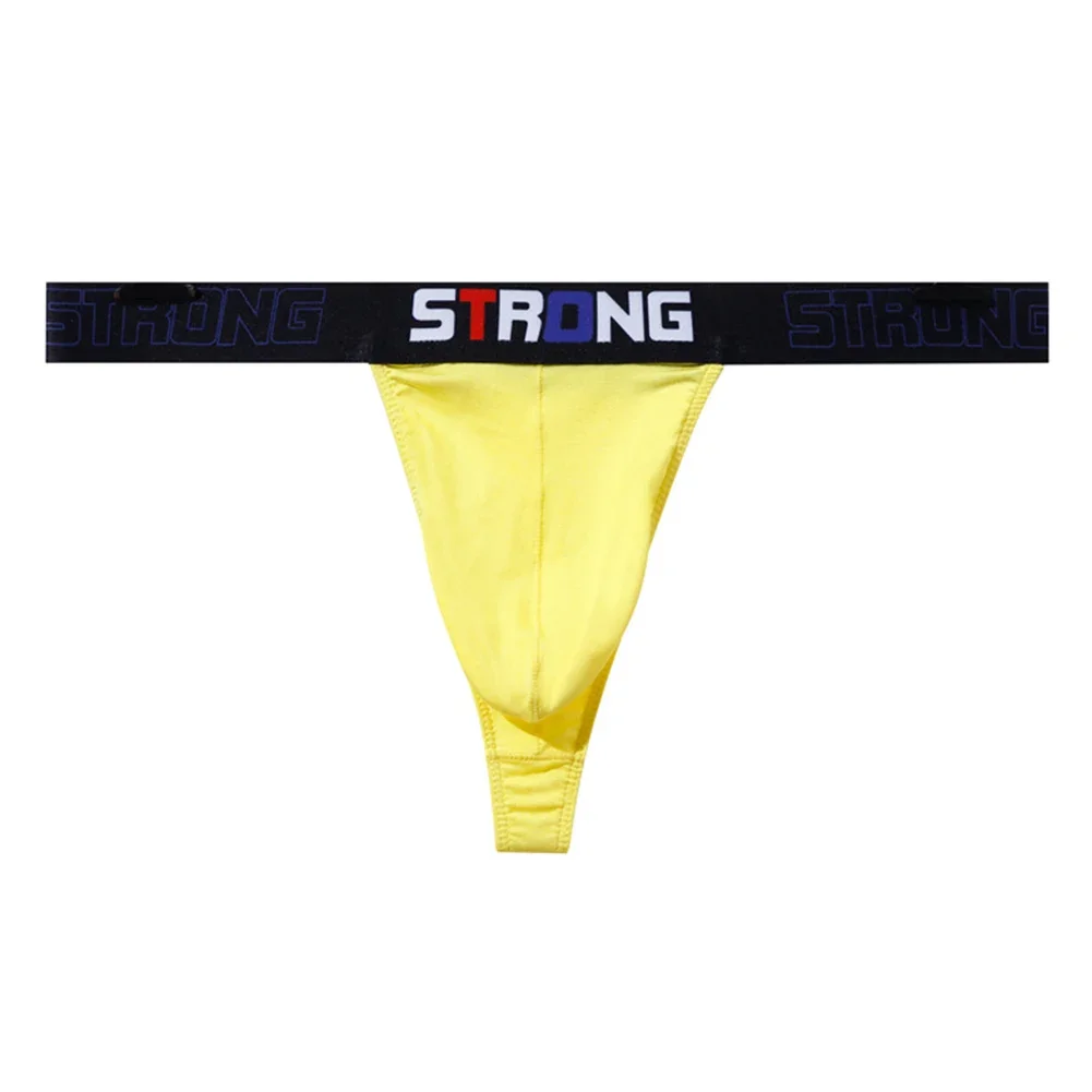 Sexy Men\'s Thongs Letter Elastic Breathable G-String Bulge Pouch Briefs Lingerie Underwear Underpants Panties Brazilian Thong