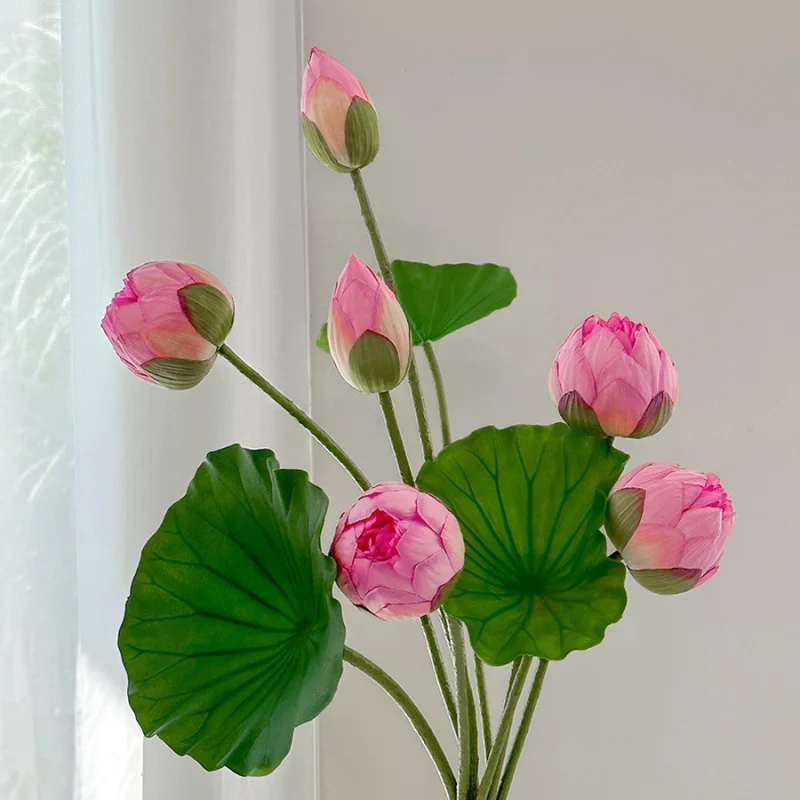 

Artificial lotus flowers, artificial lotus leaves, and artificial lotus pods Living room floral arrangement decoration, fish ta
