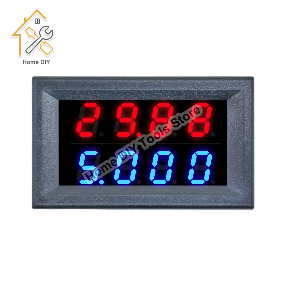 DC 0-100V 10A Digital Voltmeter Ammeter LED Dual Display Voltage Detector Current Meter Panel Amp Volt Gauge 0.28\