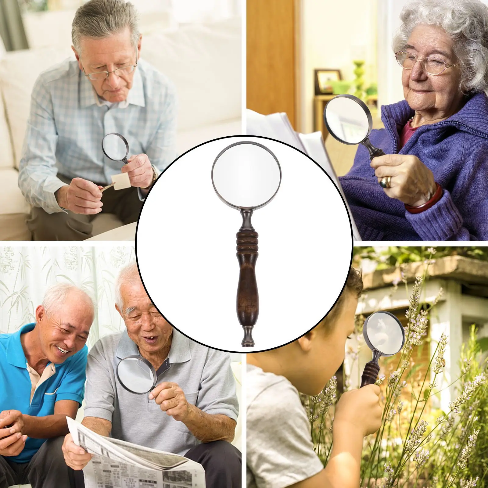 

Retro Metal Magnifying Glass Classic Handheld Reading Magnifier For Books Insects Jewelry Coins Crafts Science Portable