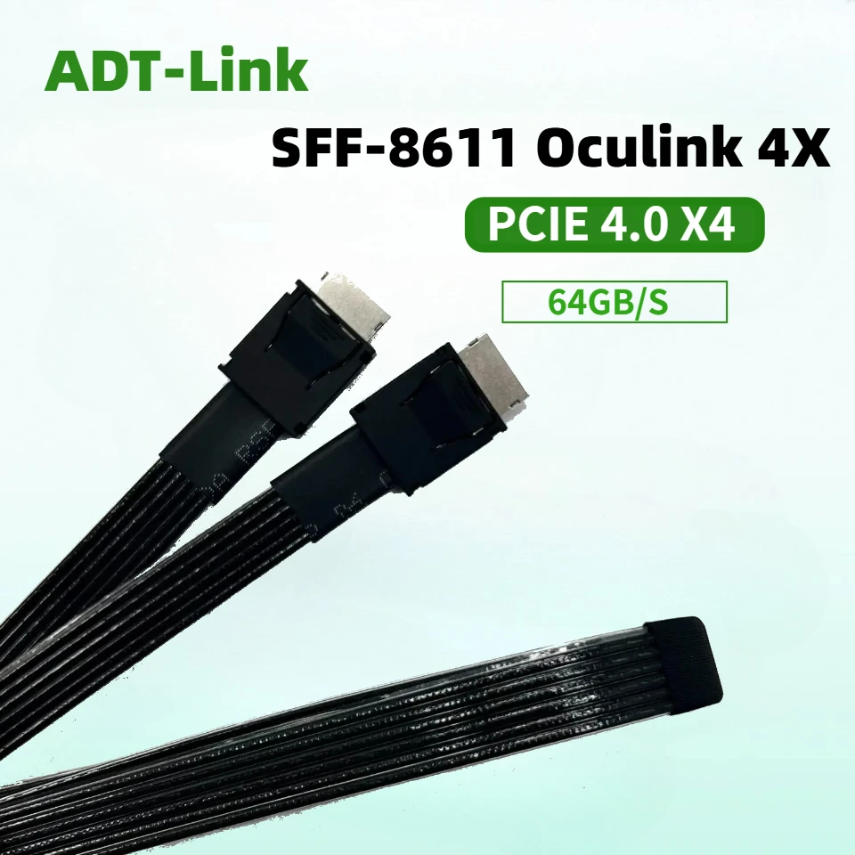

PCIE 4.0 X4 Oculink 4i SFF-8611 To SFF 8611 Male Soft Extension Cable GEN4 64Gbps for EGPU SSD OCuLink 4X External Graphics Dock