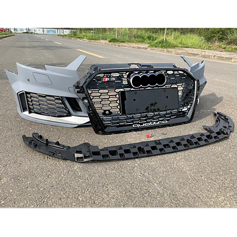 

RS3 Car accessories Auto Body kit For audis A3 High quality front bumper with grill for audis RS3 PP Material 2017-2019 year