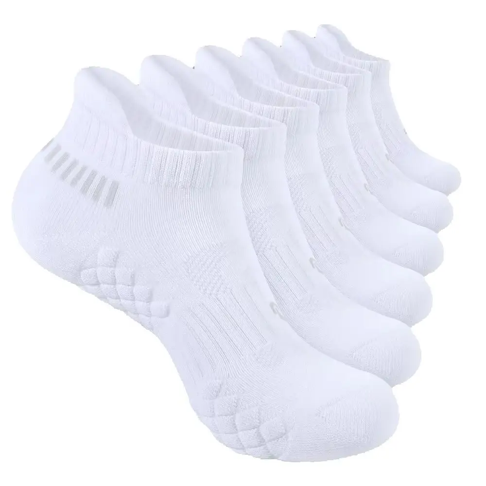1/4/6 Pasang Kaus Kaki Pendek Unisex Anti-Selip Tanpa Tampilan, Bernapas, Menyerap Keringat, untuk Olahraga Lari, Gym, dan Latihan