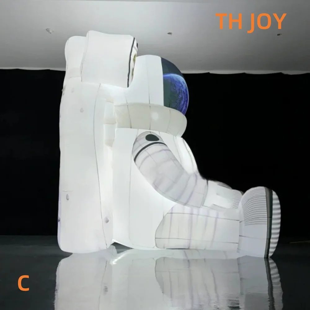 Envío aéreo rápido a puerta, decoración de astronauta inflable gigante, modelo de astronauta inflable publicitario personalizado con luz
