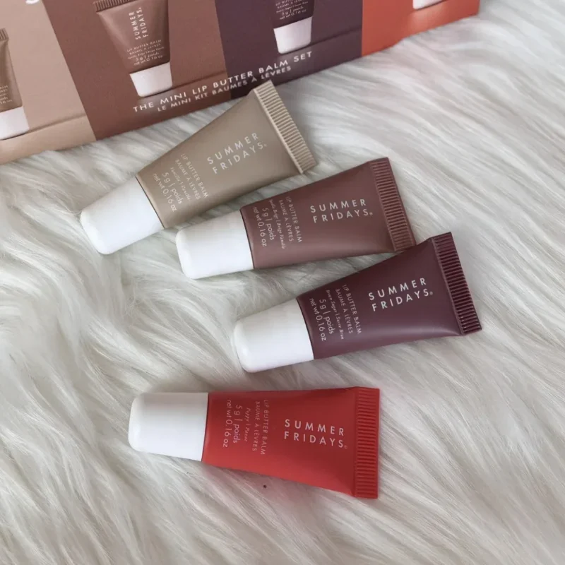 5g 4pcs Summer Fridays Mini Lip Butter Balm Set Moisturizing vanilla beige Brown Sugar top quality Makeup Fast Ship Gift Kit