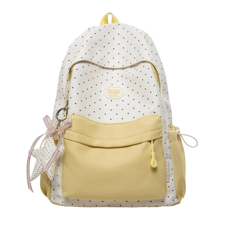 Ransel Sekolah Gaya Korea untuk Anak Perempuan Junior, Ringan, Kapasitas Besar, Tas Buku Kampus Modis, Ransel Perjalanan Kasual