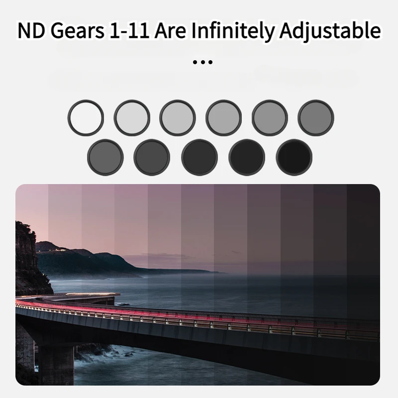 Walking Way Adjustable ND Filter ND2-2000 Camera Lens Filter AGC Glass Optical Neutral Density Filter for DSLR Camera