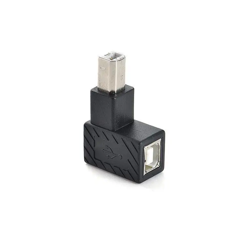 90 Degree Elbow USB Type B Male to Female Adapter Printer Scanner Data Charging Connector