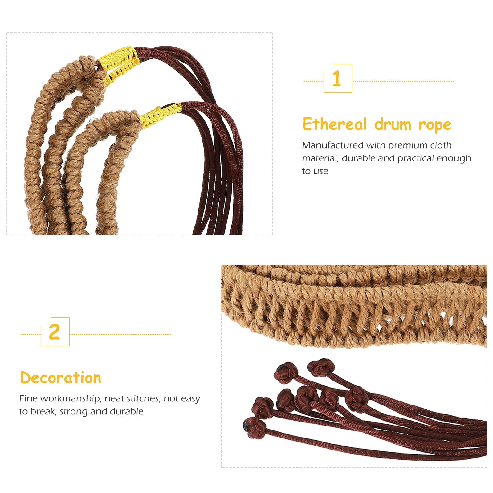 

Ethereal Hemp Adjustable Decorative Wrapping Craft Rope Handmade Woven for Drum Decoration Rattan Edge Design for