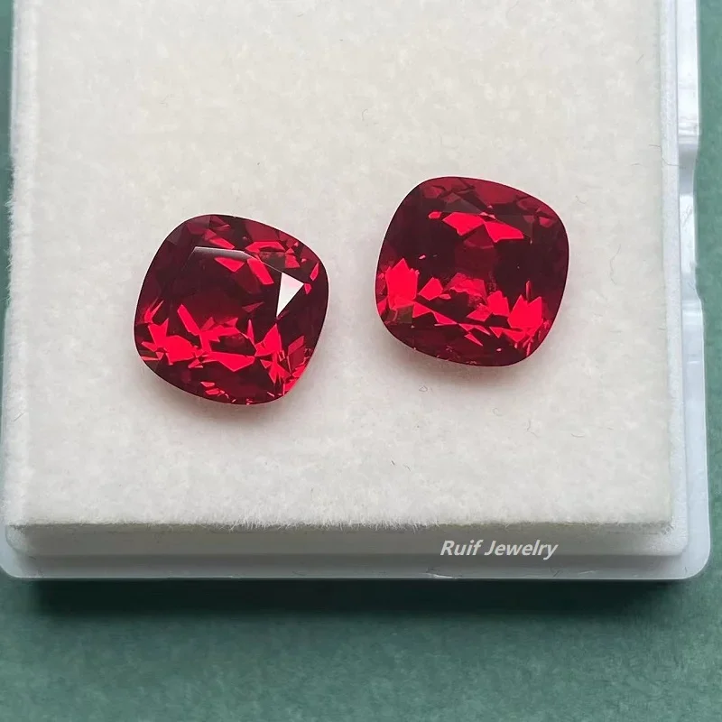 Ruif Hand Make Good Quality Cushion Cut Lab Grown Ruby Loose Gemstone for Luxury Jewelry Making