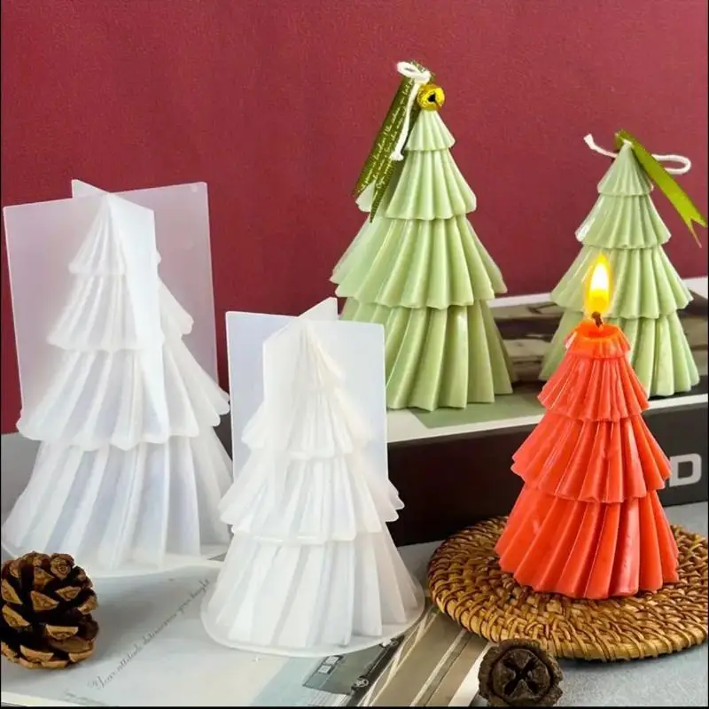 1 Stück Weihnachtsbaum-Kerzenform aus Silikon, DIY Weihnachtskerzen-Bastelset, Handgemachte Seife, Gips, Harz, Backzubehör, Weihnachtsgeschenk – Detail 6