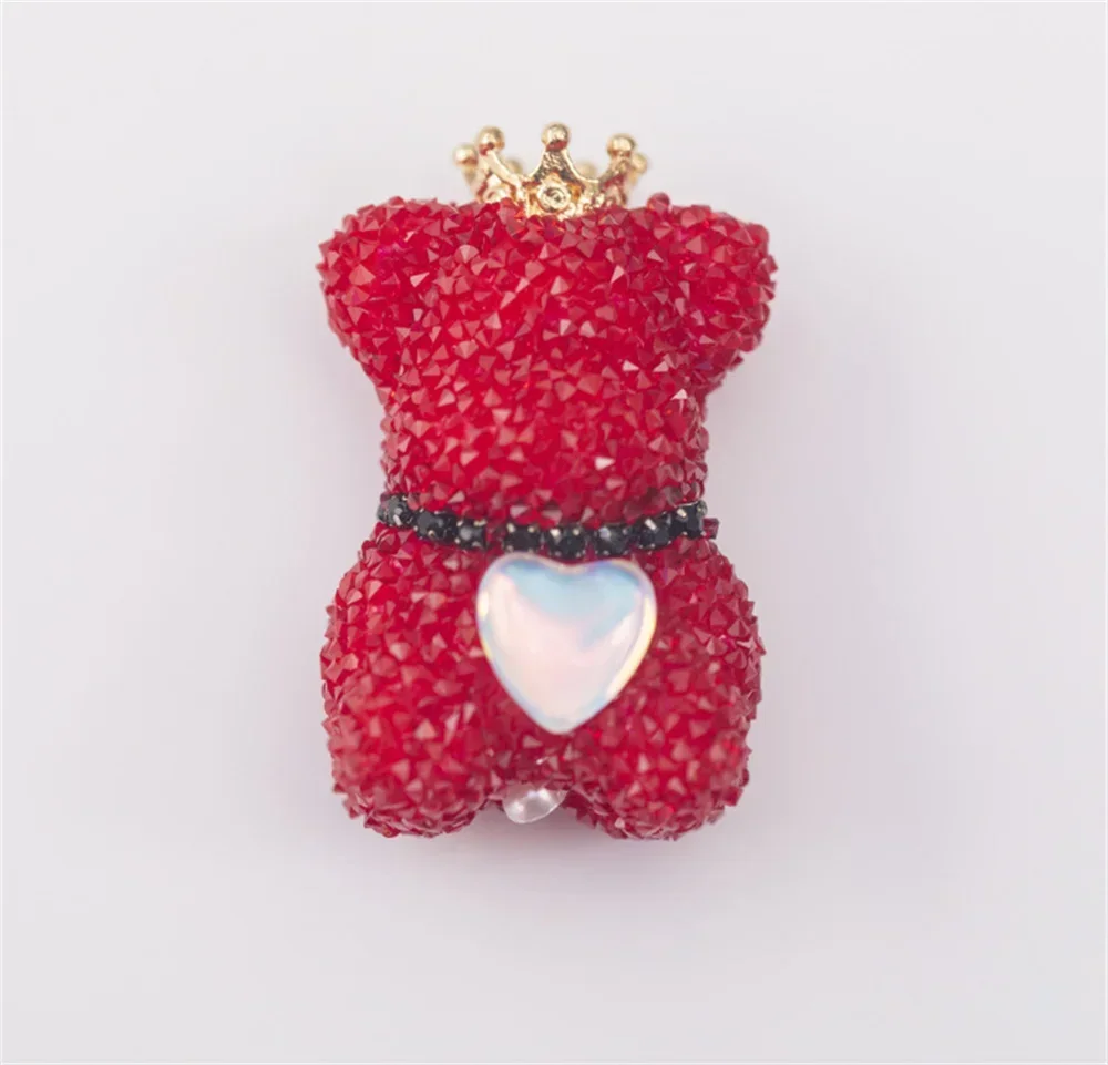 ST25 3D Cartoon Straight Hole Sugar Bear Beads Mobile Phone Chain Pen Beads Jewelry Accessories Harajuku Animal Beads Wholesale